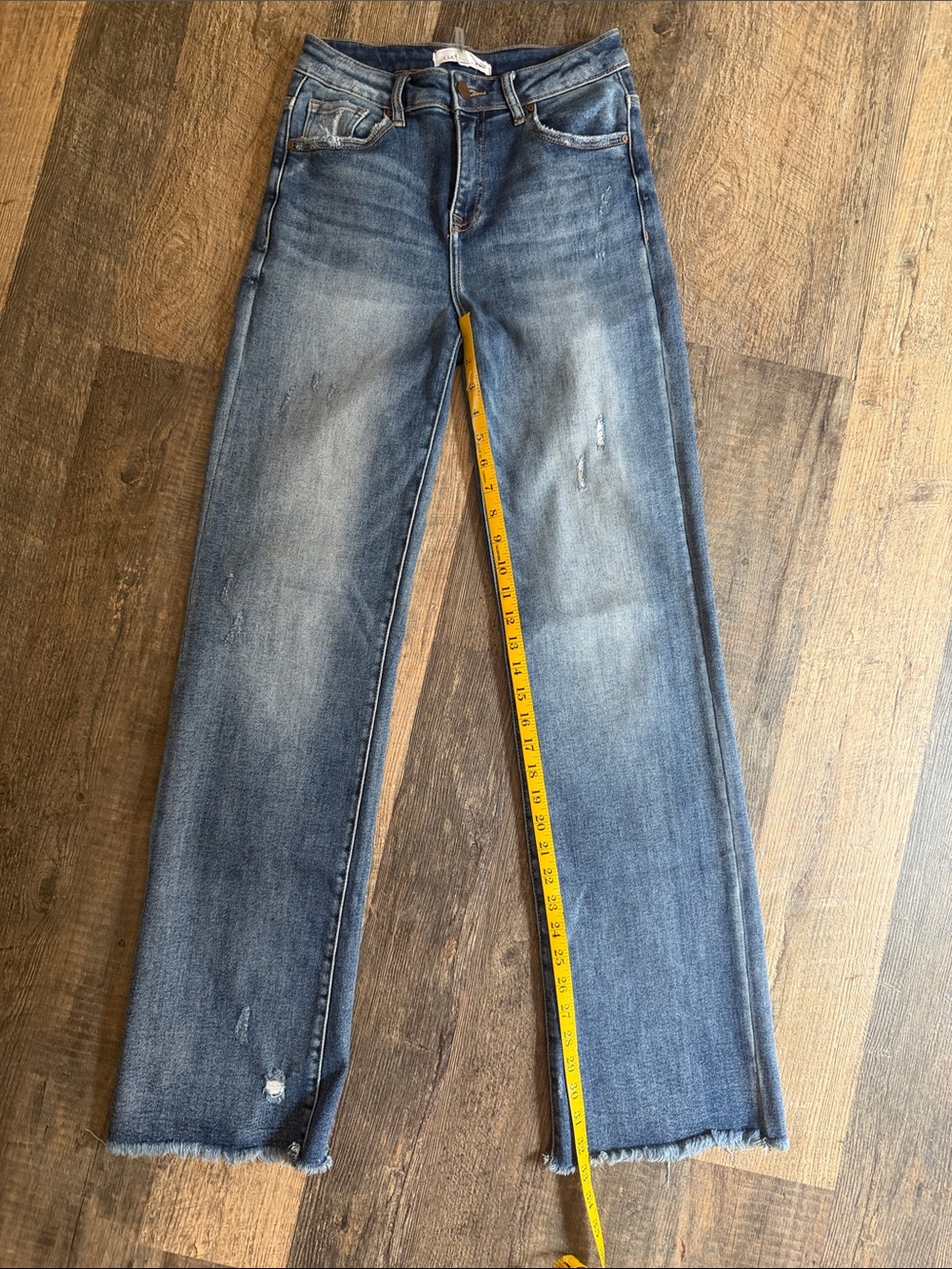 Risen Women's Boot-Cut Jeans in Faded Blue - Casual Vintage Wash 3/26